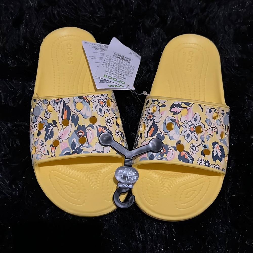 CROCS Yellow Floral Sandals